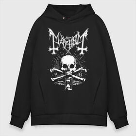 Мужское худи Oversize хлопок с принтом MAYHEM в Кировске, френч-терри — 70% хлопок, 30% полиэстер. Мягкий теплый начес внутри —100% хлопок | боковые карманы, эластичные манжеты и нижняя кромка, капюшон на магнитной кнопке | black metal | mayhem | блэк метал | группа | мейхем | метал | рок