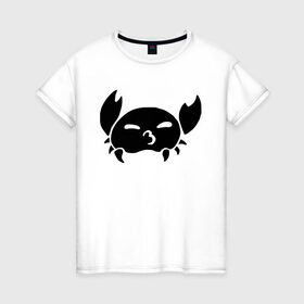 Женская футболка хлопок с принтом Рак в Кировске, 100% хлопок | прямой крой, круглый вырез горловины, длина до линии бедер, слегка спущенное плечо | cancer | zodiac signs | знаки зодиака | рак | чёрный рисунок
