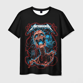 Мужская футболка 3D с принтом METALLICA в Кировске, 100% полиэфир | прямой крой, круглый вырез горловины, длина до линии бедер | band | hardcore | metall | music | punk | rock | skull | usa | батька | джеймс | кирк | ларс | металлика | метла | музыка | рок | сша | трухильо | ульрих | хэви метал | хэммет | хэтфилд | череп