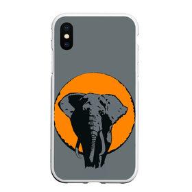Чехол для iPhone XS Max матовый с принтом Африканский Слон в Кировске, Силикон | Область печати: задняя сторона чехла, без боковых панелей | африка | графика | дикий мир | животное | персонаж | природа | рисунок | слон
