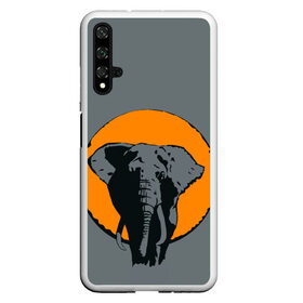 Чехол для Honor 20 с принтом Африканский Слон в Кировске, Силикон | Область печати: задняя сторона чехла, без боковых панелей | африка | графика | дикий мир | животное | персонаж | природа | рисунок | слон
