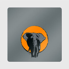 Магнит виниловый Квадрат с принтом Африканский Слон в Кировске, полимерный материал с магнитным слоем | размер 9*9 см, закругленные углы | Тематика изображения на принте: африка | графика | дикий мир | животное | персонаж | природа | рисунок | слон