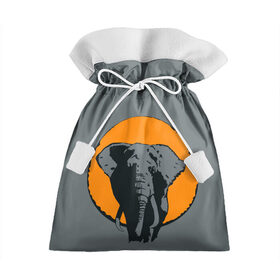 Подарочный 3D мешок с принтом Африканский Слон в Кировске, 100% полиэстер | Размер: 29*39 см | африка | графика | дикий мир | животное | персонаж | природа | рисунок | слон