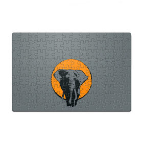 Пазл магнитный 126 элементов с принтом Африканский Слон в Кировске, полимерный материал с магнитным слоем | 126 деталей, размер изделия —  180*270 мм | африка | графика | дикий мир | животное | персонаж | природа | рисунок | слон