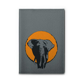 Обложка для автодокументов с принтом Африканский Слон в Кировске, натуральная кожа |  размер 19,9*13 см; внутри 4 больших “конверта” для документов и один маленький отдел — туда идеально встанут права | африка | графика | дикий мир | животное | персонаж | природа | рисунок | слон