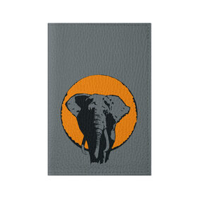Обложка для паспорта матовая кожа с принтом Африканский Слон в Кировске, натуральная матовая кожа | размер 19,3 х 13,7 см; прозрачные пластиковые крепления | африка | графика | дикий мир | животное | персонаж | природа | рисунок | слон