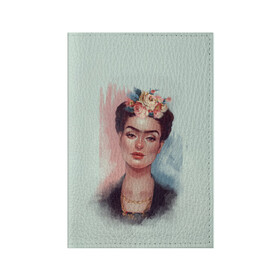 Обложка для паспорта матовая кожа с принтом Frida в Кировске, натуральная матовая кожа | размер 19,3 х 13,7 см; прозрачные пластиковые крепления | Тематика изображения на принте: 8 march | 8 марта | cool girl | feminism | flower | frida | girl | kahlo | woman | в подарок | весна | девочкам | девочке | женские | женщинам | женщине | март | праздник | фем | феменизм | фрида кало | цветочки | цветы