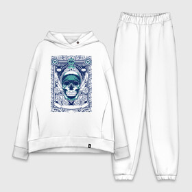 Женский костюм хлопок Oversize с принтом Skull Art в Кировске,  |  | art | body | bones | dead | drawing | face | graffiti | head | roses | skeleton | skul | skull | ад | арт | голова | граффити | зло | кости | лицо | металл | нарисованный | розы | рок | скелет | скул | скулл | три черепа | тьма