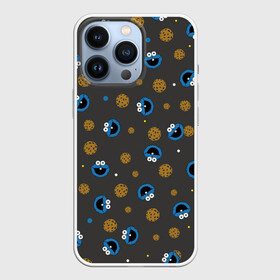 Чехол для iPhone 13 Pro с принтом Cookie Monster в Кировске,  |  | коржик | монстр | мультик | мультфильм | персонаж | печенье | текстура | улица сезам