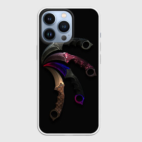 Чехол для iPhone 13 Pro с принтом CS Ножи Керамбит разных расцветок в Кировске,  |  | counter strike | cs go | контер страйк | контра | кс го | ксго | оружие | пушки | скины