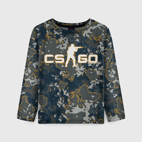 Детский лонгслив 3D с принтом CS:GO - Camo в Кировске, 100% полиэстер | длинные рукава, круглый вырез горловины, полуприлегающий силуэт
 | Тематика изображения на принте: beast | camo | camouflage | counter | counter strike | cs | easy | ez | gg | ggwp | global | go | hyper | kill | offensive | one | shot | strike | зверь | камуфляж | скоростной