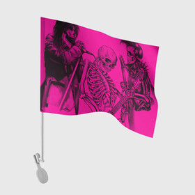Флаг для автомобиля с принтом Skeleton,zandieh в Кировске, 100% полиэстер | Размер: 30*21 см | bag | boock | boy | crazy | danger | flower | girl | lion | net | notepad | pencil | skeleton | skull | ticher