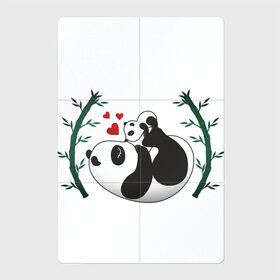 Магнитный плакат 2Х3 с принтом Мама панда с малышом в Кировске, Полимерный материал с магнитным слоем | 6 деталей размером 9*9 см | baby | mom | panda | бамбук | малыш | мама | панда | ребенок