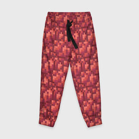 Детские брюки 3D с принтом красный краситель в Кировске, 100% полиэстер | манжеты по низу, эластичный пояс регулируется шнурком, по бокам два кармана без застежек, внутренняя часть кармана из мелкой сетки | бардовый | краситель | красный | майнкрафт | пиксель