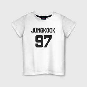 Детская футболка хлопок с принтом BTS - Jungkook 97 в Кировске, 100% хлопок | круглый вырез горловины, полуприлегающий силуэт, длина до линии бедер | boysband | bts | jungkook | jungkook 97 | k pop | korea | korean | music | бтс | джонгук | к поп | кей поп | корейская | корейский | корея | кпоп | музыка | чонгук