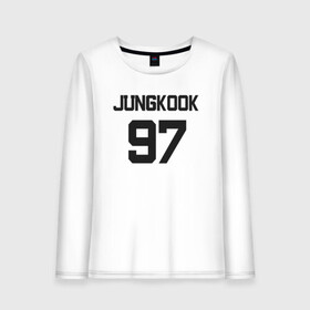 Женский лонгслив хлопок с принтом BTS - Jungkook 97 в Кировске, 100% хлопок |  | boysband | bts | jungkook | jungkook 97 | k pop | korea | korean | music | бтс | джонгук | к поп | кей поп | корейская | корейский | корея | кпоп | музыка | чонгук