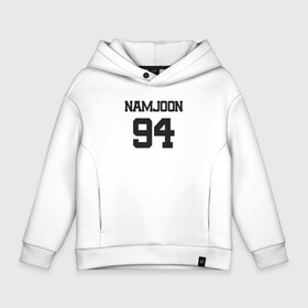 Детское худи Oversize хлопок с принтом BTS   Namjoon (RM) 94 в Кировске, френч-терри — 70% хлопок, 30% полиэстер. Мягкий теплый начес внутри —100% хлопок | боковые карманы, эластичные манжеты и нижняя кромка, капюшон на магнитной кнопке | Тематика изображения на принте: boysband | bts | bts rm | k pop | korea | korean | music | namjoon | namjoon 94 | rap monster | бтс | бтс рм | к поп | кей поп | корейская | корейский | корея | кпоп | музыка | намджун | намжун | рэп монстр