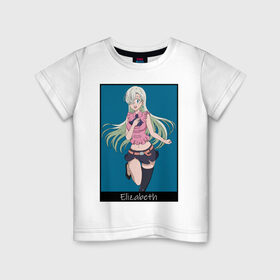 Детская футболка хлопок с принтом Элизабет в Кировске, 100% хлопок | круглый вырез горловины, полуприлегающий силуэт, длина до линии бедер | anime | the seven deadly sins | аниме | богиня | мультик | стигма | элизабет