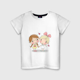 Детская футболка хлопок с принтом Девочка в Кировске, 100% хлопок | круглый вырез горловины, полуприлегающий силуэт, длина до линии бедер | беззаботное детство | игры | любовь