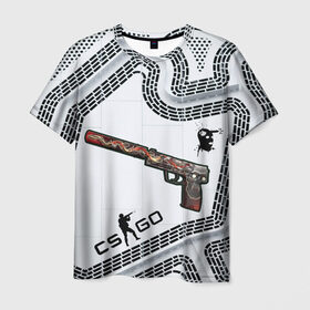 Мужская футболка 3D с принтом USP-S Kill Confirmed в Кировске, 100% полиэфир | прямой крой, круглый вырез горловины, длина до линии бедер | cs go | csgo | global elite | headshot | kill confirmed | skin | usp s | контра | кс го | скин | скины | хэдшот