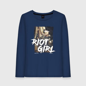 Женский лонгслив хлопок с принтом Riot girl в Кировске, 100% хлопок |  | 8 march | 8 марта | fem | feminism | flower | rebel girl | riot | woman | в подарок | девочкам | девочке | женские | женщинам | женщине | март | праздник | самая лучшая | фем | феминизм | цветочки | цветы