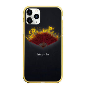 Чехол для iPhone 11 Pro матовый с принтом Light your fire в Кировске, Силикон |  | веер | желтый | зажги свой огонь | огонь | темный фон
