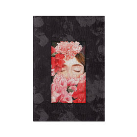 Обложка для паспорта матовая кожа с принтом Flowers girl в Кировске, натуральная матовая кожа | размер 19,3 х 13,7 см; прозрачные пластиковые крепления | 8 марта | лучшая в мире | мама | подарок | подарок женщине | подарок любимым | подарок на 8 марта | самая лучшая  в мире | семья