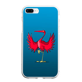 Чехол для iPhone 7Plus/8 Plus матовый с принтом Красный журавль в Кировске, Силикон | Область печати: задняя сторона чехла, без боковых панелей | графика | журавль | персонаж | природа | птица | птичий мир | рисунок