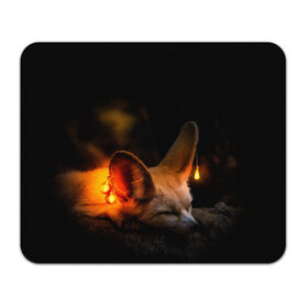 Коврик для мышки прямоугольный с принтом Лисичка с фонариками в Кировске, натуральный каучук | размер 230 х 185 мм; запечатка лицевой стороны | fox | foxy | животное | звери | лиса | лисенок | лисичка | милая | рыжая | фокс