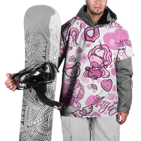 Накидка на куртку 3D с принтом Розовая мечта в Кировске, 100% полиэстер |  | анимэ | девочки звездочки | единороги | любовь | мечта | пони | сердце
