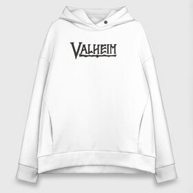 Женское худи Oversize хлопок с принтом Valheim logo в Кировске, френч-терри — 70% хлопок, 30% полиэстер. Мягкий теплый начес внутри —100% хлопок | боковые карманы, эластичные манжеты и нижняя кромка, капюшон на магнитной кнопке | valheim | valheim логотип | вальхейм | выживание | игра | игры