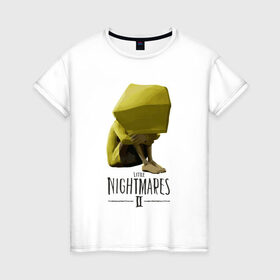 Женская футболка хлопок с принтом Little Nightmares в Кировске, 100% хлопок | прямой крой, круглый вырез горловины, длина до линии бедер, слегка спущенное плечо | little nightmares | игра | страшилка | страшная игра | ужас | хоррор