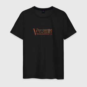 Мужская футболка хлопок с принтом Valheim Валхейм в Кировске, 100% хлопок | прямой крой, круглый вырез горловины, длина до линии бедер, слегка спущенное плечо. | valheim | валхейм | искры | лого