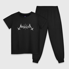 Детская пижама хлопок с принтом Metallica/Mayhem в Кировске, 100% хлопок |  брюки и футболка прямого кроя, без карманов, на брюках мягкая резинка на поясе и по низу штанин
 | mayhem | metallica | метал | музыка | рок