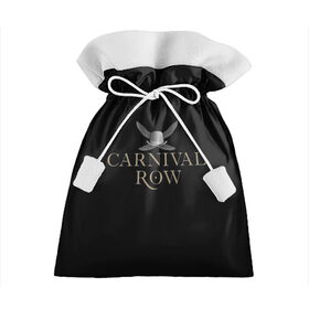 Подарочный 3D мешок с принтом Карнивал Роу - Carnival Row в Кировске, 100% полиэстер | Размер: 29*39 см | carnival row | волшебный | исторический | карнивал роу | крылья | лого | логотип | подарок | сериал | сказка | фея | черный | шляпа
