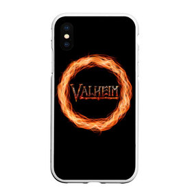 Чехол для iPhone XS Max матовый с принтом Valheim - огненный круг в Кировске, Силикон | Область печати: задняя сторона чехла, без боковых панелей | Тематика изображения на принте: valheim | вальхейм | викинги | игра | компьютерный | круг | логотип | минимализм | огненный | огонь | подарок | черный