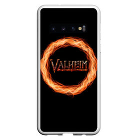 Чехол для Samsung Galaxy S10 с принтом Valheim - огненный круг в Кировске, Силикон | Область печати: задняя сторона чехла, без боковых панелей | valheim | вальхейм | викинги | игра | компьютерный | круг | логотип | минимализм | огненный | огонь | подарок | черный