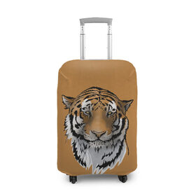 Чехол для чемодана 3D с принтом Тигр в Кировске, 86% полиэфир, 14% спандекс | двустороннее нанесение принта, прорези для ручек и колес | большая кошка | графика | дикий мир | животное | кошка | персонаж | природа | рисунок | хищник