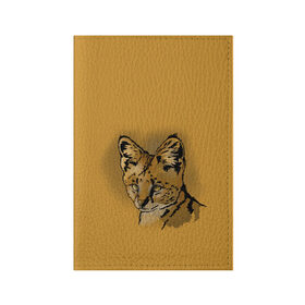 Обложка для паспорта матовая кожа с принтом Сервал в Кировске, натуральная матовая кожа | размер 19,3 х 13,7 см; прозрачные пластиковые крепления | африка | графика | дикий мир | животное | кошка | персонаж | природа | рисунок | хищник