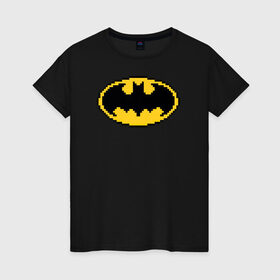 Женская футболка хлопок с принтом Batman 8 bit в Кировске, 100% хлопок | прямой крой, круглый вырез горловины, длина до линии бедер, слегка спущенное плечо | batman | justice league | vdzabma | бэтмен | лига справедливости