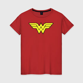 Женская футболка хлопок с принтом Wonder Woman 8 bit в Кировске, 100% хлопок | прямой крой, круглый вырез горловины, длина до линии бедер, слегка спущенное плечо | justice league | vdzabma | wonder woman | лига справедливости | чудо женщина