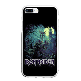 Чехол для iPhone 7Plus/8 Plus матовый с принтом IRON MAIDEN в Кировске, Силикон | Область печати: задняя сторона чехла, без боковых панелей | black | dark | death | fantasy | hardcore | heavy metal | iron maiden | metal | music | rock | skuul | usa | метал | музыка | рок | скелет | фентези | череп | черный