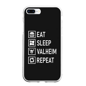 Чехол для iPhone 7Plus/8 Plus матовый с принтом Eat Sleep Valheim Repeat в Кировске, Силикон | Область печати: задняя сторона чехла, без боковых панелей | elder | loki | odin | the | thor | valheim | биврёст | валхейм | вальхейм | викинги | все | дракар | древний | древо | ётун | йотун | локи | мира | один | отец | тор | фенир | хель | черный лес | эйктюр