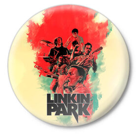 Значок с принтом LINKIN PARK в Кировске,  металл | круглая форма, металлическая застежка в виде булавки | chester | hardcore | linknin park | music | punk | rip | rock | usa | линкин парк | музыка | панк | рок | честер беннингтон