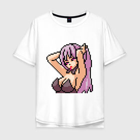 Мужская футболка хлопок Oversize с принтом Pixel art anime в Кировске, 100% хлопок | свободный крой, круглый ворот, “спинка” длиннее передней части | anime | art | girl | manga | pixel | аниме | арт | девушка | манга | пиксель