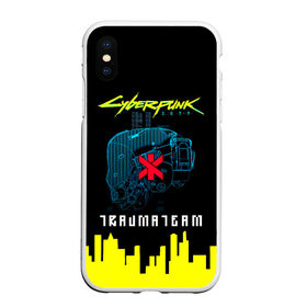 Чехол для iPhone XS Max матовый с принтом TRAUMA TEAM Cyberpunk 2077 в Кировске, Силикон | Область печати: задняя сторона чехла, без боковых панелей | cyberpunk 2077 | hacker | maelstrom | militech | quadra | samurai | sci fi | technology | trauma team | v | будущее | игра | иероглифы | киану ривз | кибер | киберпанк | киборг | киборги | корпорация | лого | милитек | панк | роботы | самурай | т