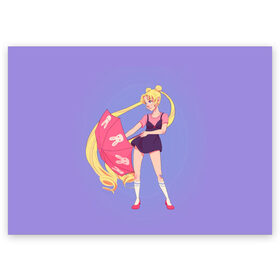 Поздравительная открытка с принтом Sailor Moon Сейлор Мун в Кировске, 100% бумага | плотность бумаги 280 г/м2, матовая, на обратной стороне линовка и место для марки
 | anime | sailor moon | аниме | анимэ | венера | луна | лунная призма | марс | сейлор мун | серебрянное тысячелетие | серенити | сэйлор | усаги цукино | чиби мун | эндимион