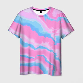 Мужская футболка 3D с принтом Облака в Кировске, 100% полиэфир | прямой крой, круглый вырез горловины, длина до линии бедер | abstrakt | color | gradient | texture.краски | абстракция | брызги | градиент | красота | небо | облака | паттерн | полигоны | природа | розовый | текстура | цвет