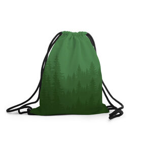 Рюкзак-мешок 3D с принтом Зеленый Лес в Кировске, 100% полиэстер | плотность ткани — 200 г/м2, размер — 35 х 45 см; лямки — толстые шнурки, застежка на шнуровке, без карманов и подкладки | градиент | густой лес | деревья | зеленый лес | лес | минимализм