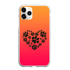 Чехол для iPhone 11 Pro матовый с принтом сердечко из следов собаки в Кировске, Силикон |  | Тематика изображения на принте: ветеринар | домашние любимцы | друг | животные | лапа | лапульки | любительница собак | любовь | пес | песик | питомец | сердечко | сердце | символ | след | собака | собаковод | собачник | собачница